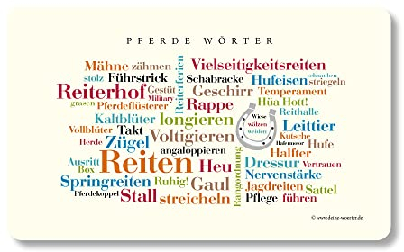 Frühstücksbrettchen Pferde Wörter