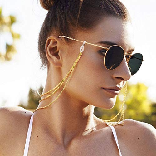 Yienate Bohemia Chaînes de lunettes pour femme avec multicouche antidérapante Accessoires de lunettes de vue – Support de sangle de lunettes – Sangle de fixation pour lunettes de soleil