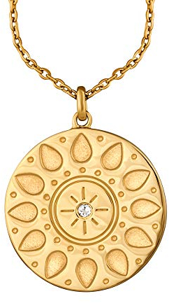 cai Damen Anhänger mit Kette 925/- Sterling Silber 47+3cm vergoldet Weißtopas gelb 274240123-50