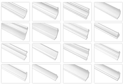 Deckenleisten aus Ecopolymer/HDPS - Stuckleisten weiß, leicht und schlagfest - (CK29-39x55mm) Styropor Kunststoff Decke Deckenabschlussleiste