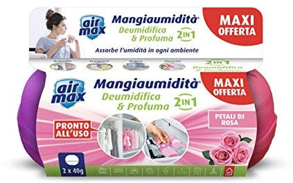 Air Max Mangia Umidità Mini Kit Deo Bi-Pack Petali di Rosa + fragranza assortita