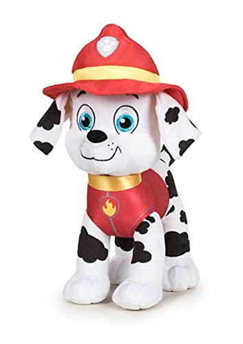 PAW Patrol Plüsch Hund Kuscheltier WELPE | 19 cm Chase Marshall Rocky Rubble Sky Zuma | ORIGINAL Lizenzware für Kinder Geschenk Figuren Stofftier (Marshall)