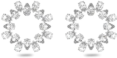Swarovski Millenia Ohrringe, Rhodinierte Kreolen mit Strahlenden Swarovski Kristallen