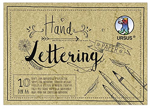 Ursus- Carta da Lettering a Mano, Pelle di Elefante in tonalità camoscio, DIN A6, 190 g/mq, 10 Fogli, Base Ideale per Personalizzare Le Lettere, Colore Crema, 24936410