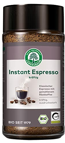 Lebensbaum Instant Espresso, Bio-Kaffee, klassischer Espresso, löslicher Bohnenkaffee mit ausdruckstarkem und kräftigem Aroma, 100 g