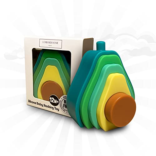 Virgil & Violette - Juguete Apilable Montessori para Bebés y Niños a Partir de 1 Año - Bloques de Construcción - Aguacate de Silicona sin BPA - Regalo Educativo