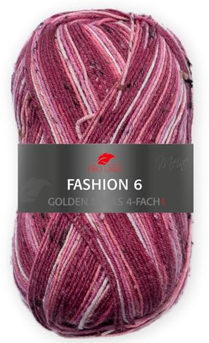 Pro Lana Golden Socks 4-fach Fashion 6 705 - Rot/Rosa-Töne
