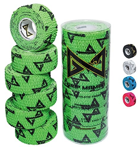 GRIP MAMBA Elastisches athletisches Fingerband, 2,5 cm breit, mit Premium-Kleber, schützt den Daumen und verbessert die Griffigkeit, Blisterverpackung für Sport, Golf, Tennis, BJJ, Basketball,