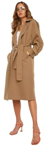 TRENDYOL Damen Trendyol Archbreaker Detaillierter Wasser der Lange Trenchmantel Trench Coat