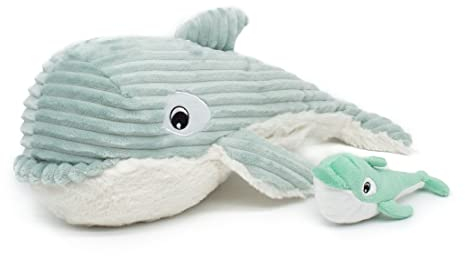 Les Déglingos Ptipotos by Morphalou l'Orque Mama et Son Bébé – Weiches Kuscheltier für Babys – Geschenk zur Geburt – 24 cm – mintgrün