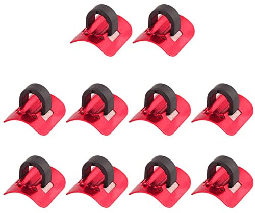MoreChioce 10PCS Bike Cable C-Clips, Aluminium & Plastic, Red, 23.2mm, 0.3g Each, 10 Pack