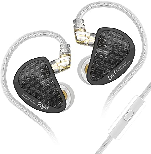 LINSOUL KZ AS16 Pro 16BA Balanced Armature Drivers Earphones HiFi Bass In Ear Monitor Earphones with Detachable 0.75mm 2 pin Cable (Black, with Mic)