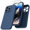 ORNARTO Cover per iPhone 14 Pro Silicone 6.1 Pollici, con 2 Pellicola Vetro Temperato, Morbido Silicone Liquido Protezione, Antiurto Ultra-Sottile Protezione Custodia iPhone 14 Pro-Blu Scuro