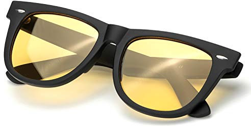 Myiaur Night Driving Anti Glare Glasses Yellow Polarized Lens for Foggy/Rainy/Cloudy/Nighttime - UV Protection