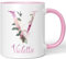 JUNIWORDS Tasse, Violetta, Name Anfangsbuchstabe Initial Alphabet Floral Buchstabe V Monogramm Motiv, Rosa (5548140)
