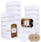 SHUESS 24 Pcs White Cookie Box with Clear PVC Window - Dessert Boxes Packaging - Brownie Box with Blank Cards and Twine String, for Dessert, Macaron, Candy, 22 x 15 x 7 cm