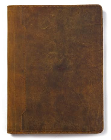 Padfolio En Cuir Vintage - Organisateur Professionnel Et Dossier De Cv, Folio De Documents En Cuir Antique Avec Bloc-Notes. Cadeau Idéal Pour Hommes Et Femmes