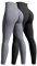 OQQ 2-teilige Yoga Leggings für Damen Nahtlos Workout Hohe Taille Po-Lifting Athletische Leggings Schwarz Grau
