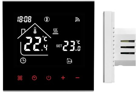Yeascatti Termostato conectado HomeKit, termostato caldera de gas compatible con Alexa y Google Home, termostato WiFi con pantalla LED táctil, control de voz y control remoto