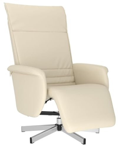 vidaXL Relaxsessel mit Fußteil Creme Kunstleder