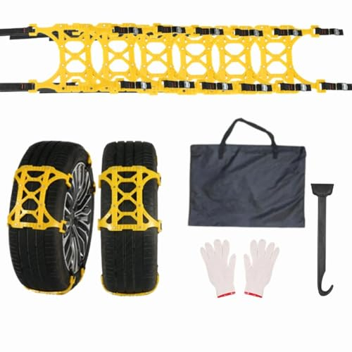 SSIMOO 6 Stück Auto Schneeketten,für Citroen C1 C2 C3 C3-XR C4 C5 C5-Cross,Verstellbare Universal,für Reifenbreite 165-275mm