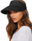 FURTALK Sun Straw Visor for Women Summer Packable Ponytail Beach UPF 80+ Sun Hats for Travel, Black