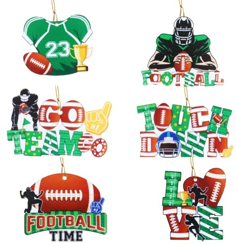 Huiyoulan Football Schlüsselanhänger, 6 Stück, Kreativer American Football Schlüsselanhänger, American Football Geschenke, Fußball-Geschenk Für Kinder, Fußball Schlüsselanhänger, Auto-Anhänger