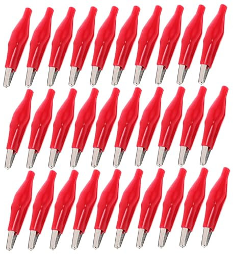 Housoutil 30stücke Krokodilklemmen Batterieprüfung Elektrische Clips Bleisonde Für Schweißgeräte Und Spannungsprüfer Haushalt Und Auto Geeignet