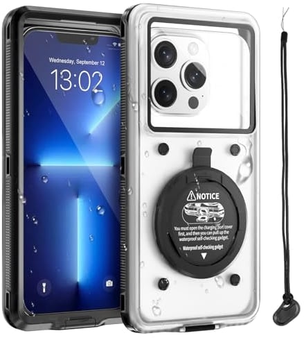 Beeasy Coque Telephone Etanche, Coque Étanche IPX8 Protection pour Flottante Plongée, Sensibilité Tactile sous-Marine, Pochette Etanche Smartphone Plongée pour iPhone Samsung Google Xiaomi