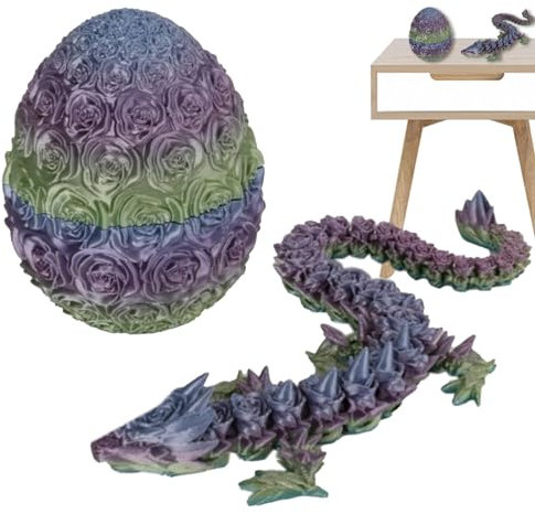 3d Printed Dragon In Egg, Moving Crystal Dragon, Mystery Dragon Egg, Rose Dragon Eggs With Surprise Dragon Inside, Mythical Pieces Dragon Egg, Articulated Dragon Egg
