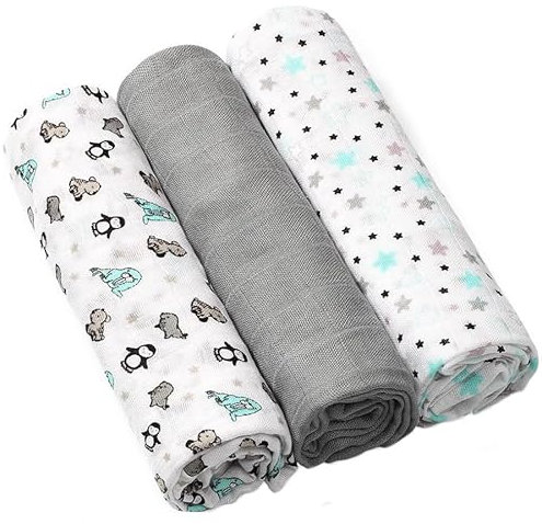 Baby Ono Bambus hydrophile Windeln, 3er-Pack, hergestellt aus 70% Bambus und 30% Baumwolle, 397/02