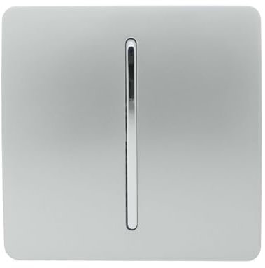 Trendi Switch Fan Isolator 10A Triple Pole Chrome Rocker Switch in Platinum Silver
