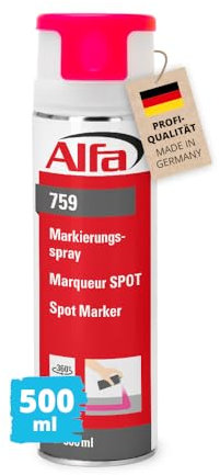 Alfa 12x Markierungsspray neon-pink 500 ml Profi-Qualität für saubere und präzise Markierungen mit flexibler 360° Sprühanwendung (Überkopffunktion)