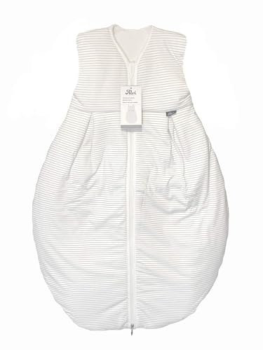Alvi Kugelschlafsack Mäxchen light Baby-Schlafsack & Löffel DeinKinderland| Sommer-Schlafsack | atmungsaktiv | TOG 0,5 | (Traumstreifen, 100 cm)