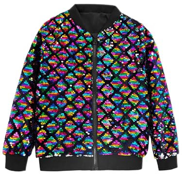 Lars Amadeus Argyle-Pailletten-Bomberjacke für Herren, Party, Club, glänzende Baseball-Jacke, Mehrfarbig, XXL