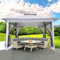 HOTEEL 3,65x3,65m pavillon wasserdicht stabil mit Moskitonetz und Sandsäcken, faltpavillon mit 4 Seilen 8 Säulen und tragbare Tragetasche, gartenpavillon für Garten und Hinterhof, Grau(Upgraded)