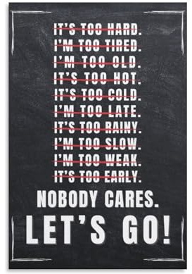 Leinwandposter Nobody Cares Lets Go, Wandkunst, Schlafzimmer-Poster, Wohnzimmer-Dekor, Poster, Büro, Wohnheim, Dekoration, Geschenke, ungerahmt, 20 x 30 cm