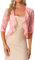 Allegra K Donna Coprispalle in Pizzo Manica A 3/4 Bolero Elegante con Volant Cerimonia Cardigan Corto Rosa XS