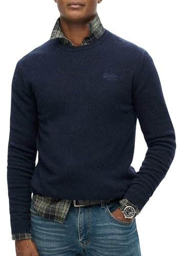 Superdry Men's Essential Slim Fit Knit, Blue