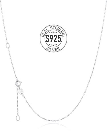 Silvora Dünne Silberkette Damen Sterling Silber 925 Panzerkette 1.1mm breit Ankerkette Silber Ketten Damen 925 Ohne Anhänger Gliederkette 41cm lang Halskette