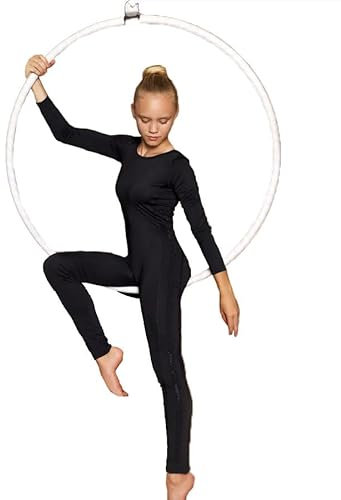 WILDWINS Gymnastikanzug für Mädchen Ballett, Tanz, Sportoverall für Rhythmische Sportgymnastik, Balletttanz (Black, 158-164)