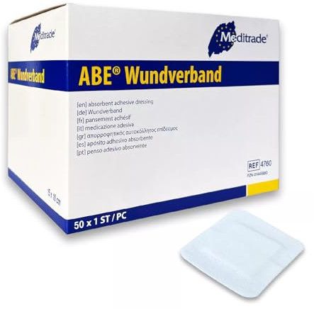 Wundpflaster Steril 15x10cm 50 Stück, Steriler Wundverband Pflaster Saugstark&Hautfreundlich, Wundauflage nicht haftend 10x5cm Akute Wundversorgung und postoperatives Pflast+E-Book (über Gesundheit)
