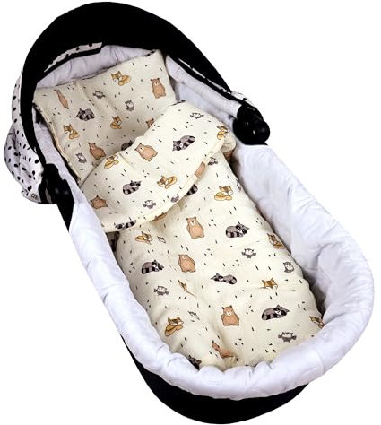 Babylux Babydecke Musselin 75x60 cm – Weiche Kuscheldecke für Kinderwagen & Stubenwagen, Atmungsaktiv, Perfekt für Sommer, Geschenk für Neugeborene MPM (D5 Tierchen)