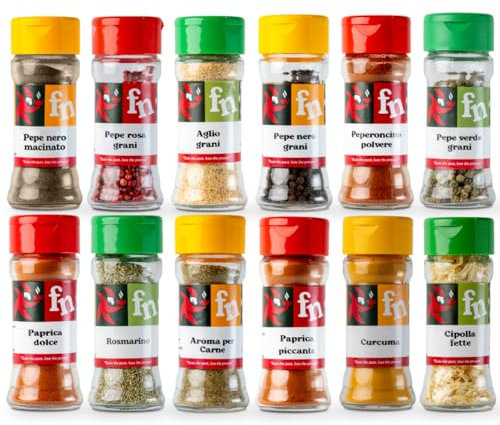 Grill Master Selection - Il kit di spezie e aromi per BBQ perfetto - Fantasia Napoletana - 12 Vasi di spezie ed erbe selezionate - Passione BBQ