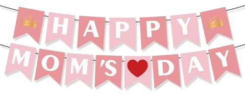Soochat Happy Mother's Day Banner Muttertag Banner für die beste Mutter aller Zeiten Dekorationen Mutter Geburtstag Party Foto Hintergrund Requisite