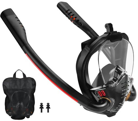Feelhap Mascara de para Adultos,180° Panoramica Mascarade Snorkel de Cara,Mascarade Snorkel Integral,Mascara Integral Unisex para Snorkeling,Mascara Snorkel Adulto,Kit Snorkel con Soporte de Camara