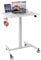 JUMMICO Höhenverstellbarer Schreibtisch Mobiler mit Rollen, Schreibtisch Höhenverstellbar Kleiner Tisch Computertisch Stehpult, 65 x 48 cm, Weiß