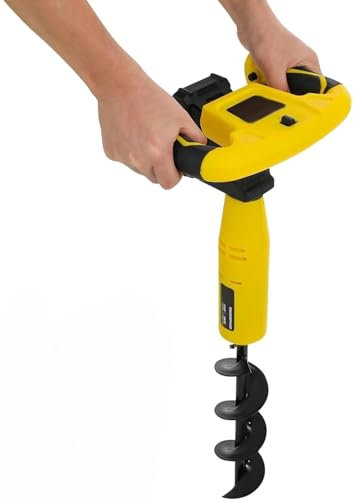 ZXCVBNMQ Foreuse à Terre sans Fil, Outil électrique de perçage de Trous alimenté par Batterie avec Fonction de Marche arrière pour la Plantation