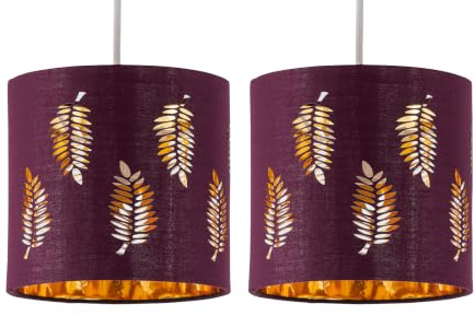 Set of 2 Fern - Burgundy Cut Out 15.5cm Table Lamp Shades