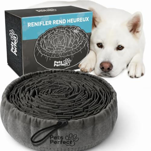 Pets Perfect® Schnüffelteppich Hund – Intelligenzspielzeug & Schnüffelmatte zur Nasenarbeit – rutschfest, Waschbar & Filz-Material – Beschäftigung & Lernspielzeug für kleine & große Hunde